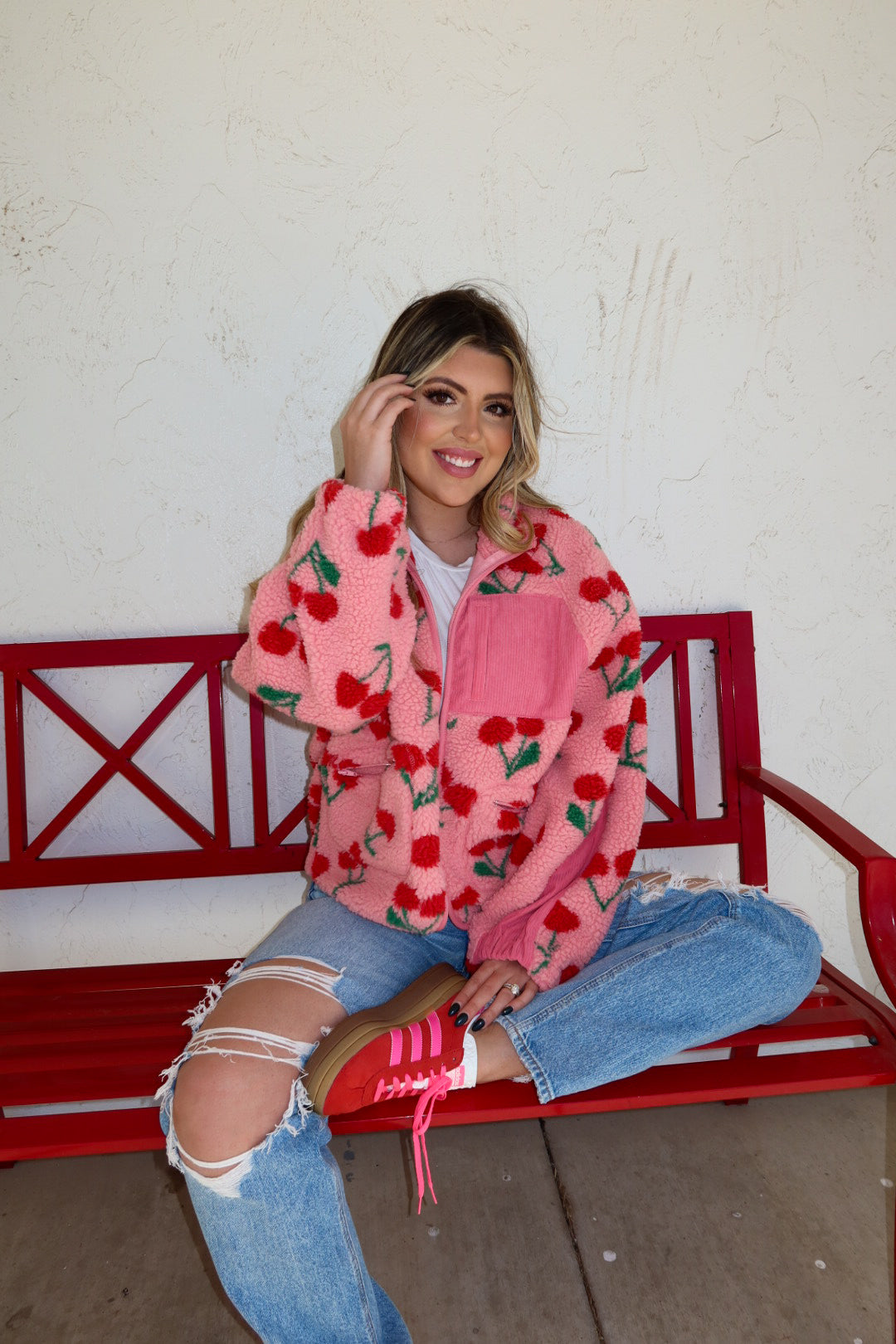 Cherry Print Jacket | Faye Collective