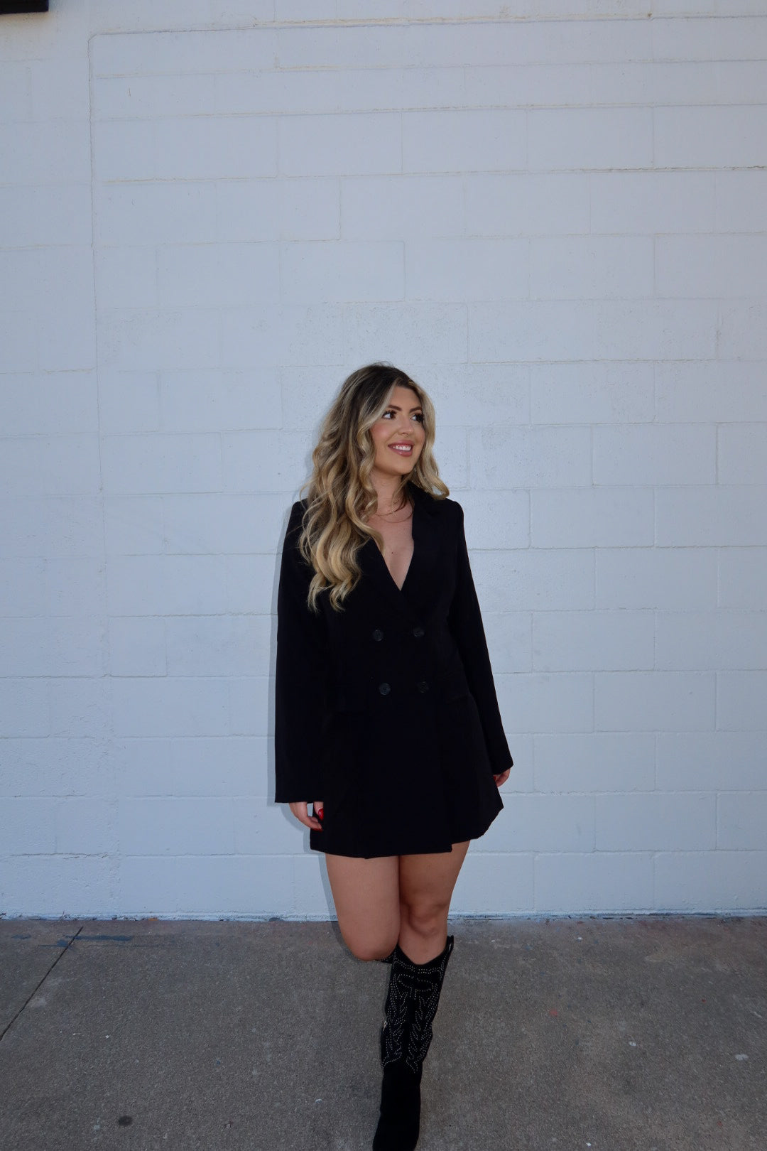 Button Front Blazer Dress