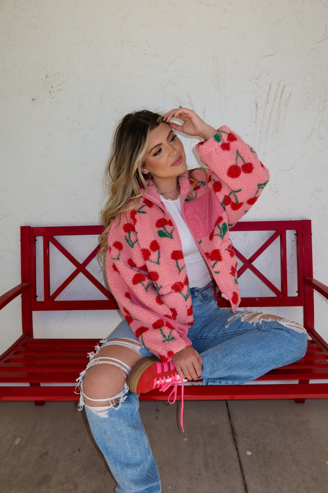 Cherry Print Jacket | Faye Collective